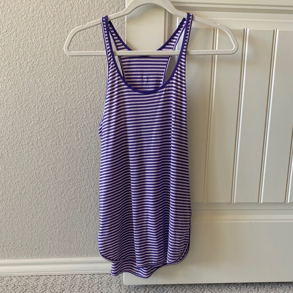 Purple striped Lululemon tank